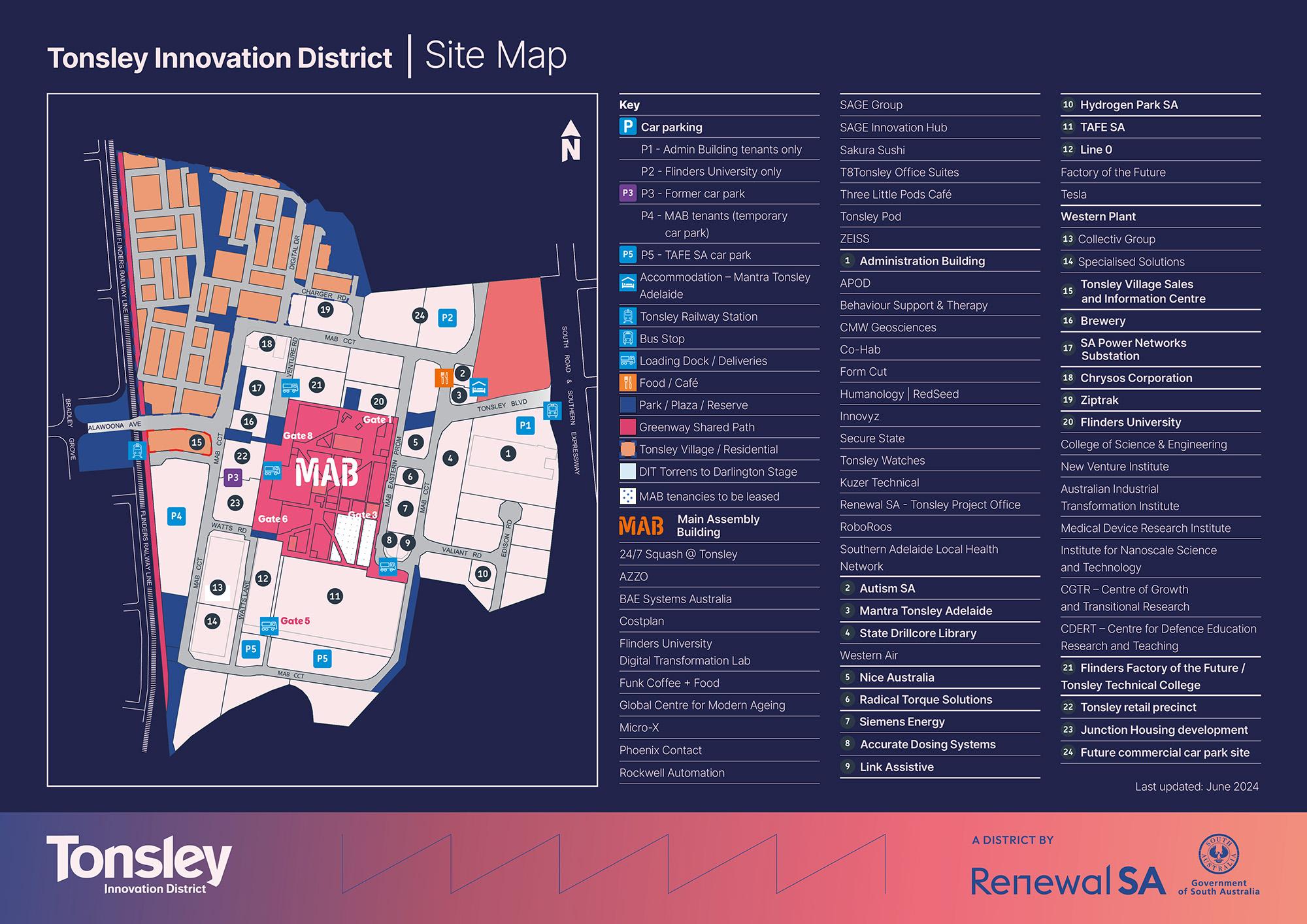 Tonsley Innovation District Map